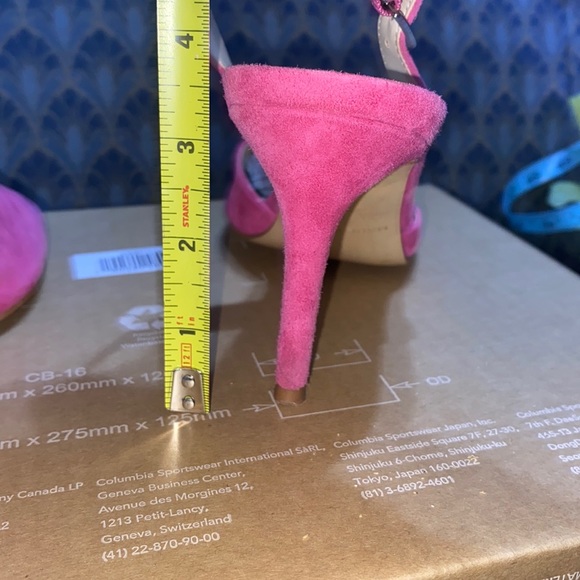 Marc Fisher MFDAVON Pink Leather Suede Slingback Heels - Picture 8 of 12
